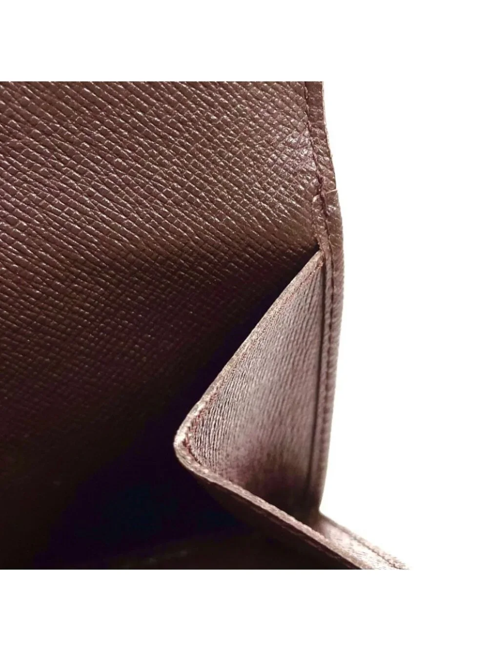 Louis Vuitton Portefeuille Elise Damier Ebene Leather Brown Hook Wallet Gold